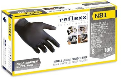 N81 Nitrilhandschuhe schwarz lebensmittelecht 3,2 gr TG S - 100 Stück