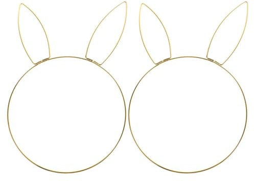 PRETYZOOM 2 Stück Osterhasen-Förmige Metallringe Zum Basteln -Ringe Reifen Für Die Herstellung Von Kranzdekorationen