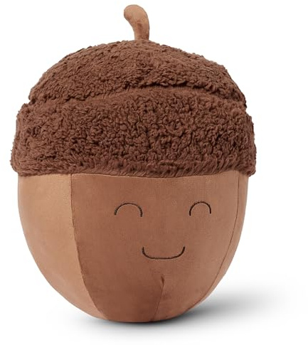 Amazon Basics Peluche Coussin en Forme de Gland, Jouet Oreiller Peluche pour Lit ou Canapé, Décoration Chambre Enfant, Marron