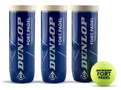 Dunlop Fort Padel – FIP-zugelassene Padel Bälle für Turnierspiele (Packung mit 3)