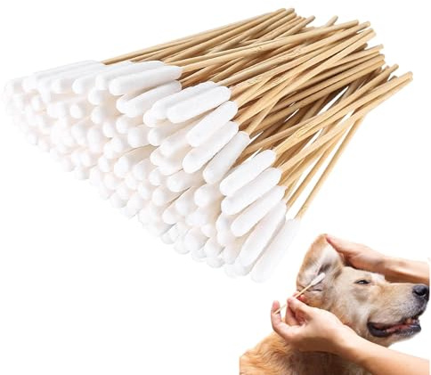 Coton Tige Chien,200 Pièces Cotons Tiges pour Nettoyage Oreilles de Chien