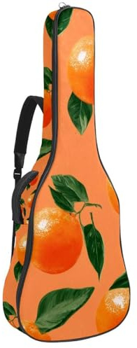 Gitarrentasche in voller Größe, wasserdichte Gitarren-Abdeckung, Tragetasche für akustische klassische E-Gitarren, nahtlos, marineblau, Fleur de Lis auf salbeigrünem Hintergrund, Mehrfarbig 04