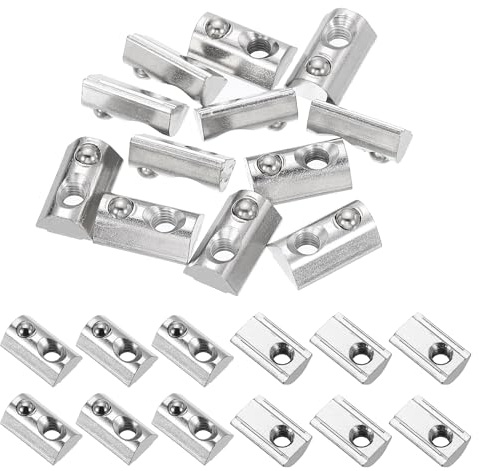 PATIKIL M6 Half Round Roll in Spring t Nuts, 12 Pcs 4040 Series Carbon Steel t Slot Spring Nuts for 8mm Aluminum Extrusion Profile 3D Printer DIY Tools Furniture Assembly, Silver