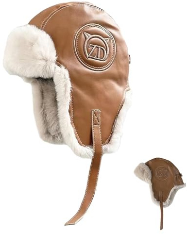 RQcMid Russische Mütze, Fellmütze, Ushanka Herren, Trapper Mütze Mit Ohrenklappen, Fliegermütze, Pelzmütze Herren, Russenmütze, Wintermütze, Kältebeständig, Bequem Und Stilvoll