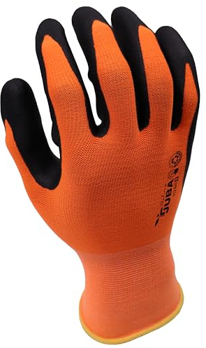 OHMIFY ELECTRICA S.L Guantes de trabajo Poliester Spandex con recubrimiento de nitrilo foam Antideslizantes, transpirables y cómodos para uso industrial y doméstico (1, TALLA 8)