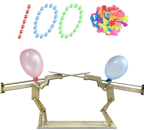 Holz Fechten Puppen Spiel Mit 100 Luftballons 20x10x13cm Balloon Bamboo Man Battle, Hölzerne Fechtpuppen, Handmade Fencing Puppets, Ballon Bambus Mann Schlacht, Holz-Bots-Kampfspiel Für 2 Spieler