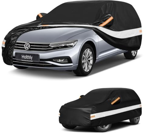 Holthly Autoabdeckung Kombi Passend für Volkswagen/VW Passat B6/B7/B8/B9（2005-2023） 10 Schichten Vollgarage Auto Abdeckplane 100% Wasserdicht Autoplane Outdoor Autogarage