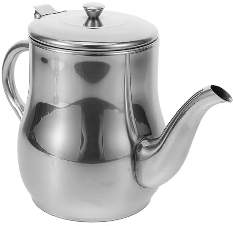 Hohopeti Stainless Steel Oil Pot with Leak-proof Filter Mesh, 48oz Cooking Oil Container for Kitchen Use, Household Grease Jug Suitable for Cooking and Food Seasoning