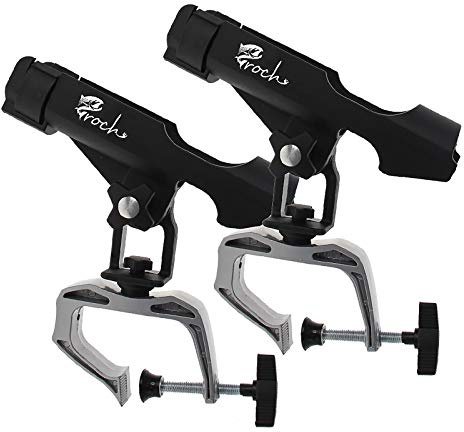 Croch Fishing Rod Holder Boat Rods Holder Folding Holder with Large Clamp Opening 360 Degree Adjustable Fishing Rod Racks Fishing Rod Holder 2 pcs