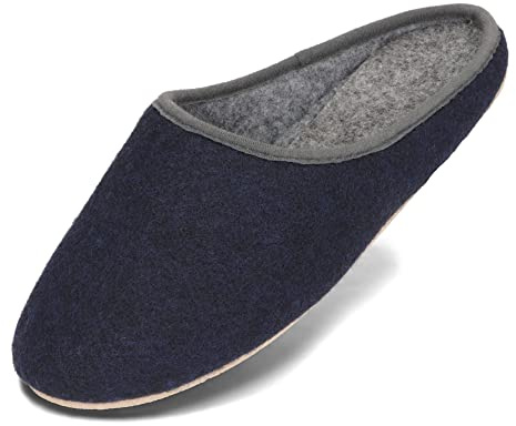 BeComfy Pantofole Unisex in Feltro con Suola in Gomma Donna Uomo Pantofole in Feltro 36-46 EU