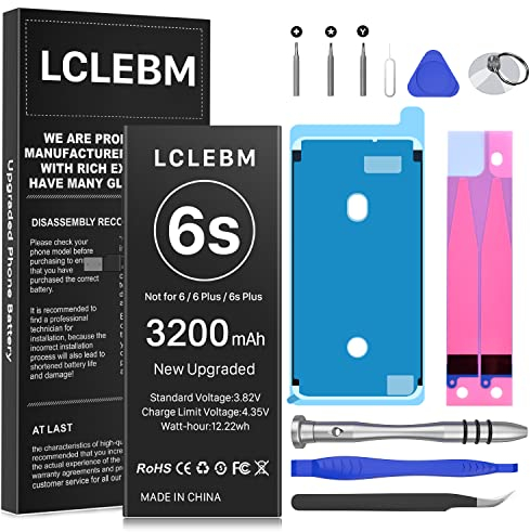 LCLEBM Battery for iPhone 6s, Upgraded High Capacity Replacement Battery for iPhone 6s A1633/A1688/A1700 With Professional Repair Tool Kits