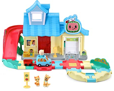VTech Toot-Toot Drivers CoComelon JJ's House Track Set, Vehicle Playset for Kids, Lights, Songs from Official CoComelon, Includes JJ's Family Car Suitable for 1, 2, 3, 4 + Years, English Version