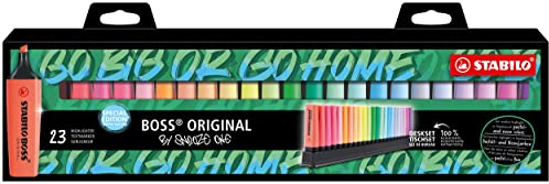 STABILO - Textmarker - BOSS ORIGINAL - 23er Tischset - Snooze One Edition - 9 Leuchtfarben, 14 Pastellfarben