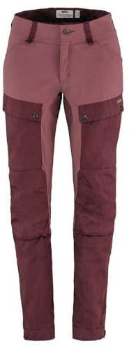 Fjällräven Keb Curved Women's Trekking Trousers - Water Resistant, Vented, Reinforced Fabric, Curved Fit - Hiking, Trekking, Port/Mesa Purple, 10 Regular