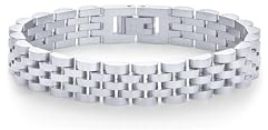 PAVOI Stainless Steel Waterproof Watch Strap Chain Bracelet for Women | Chunky Link Bracelet 7 Inches