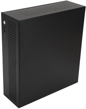 Portable M-ATX/ITX Computer Case, Supports 245x245mm MATX Motherboards, Micro ATX Case Slim with USB3.0, AUX, Steel Plate Efficient Heat Dissipation