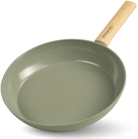 Romertopf Frying Pan 30 cm, 3 Litre Capacity, Aluminium with Ceramic Non-Stick Coating, Suitable for All Hobs Including Induction, Green
