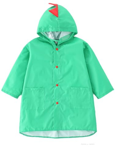 Boys Girls Toddler Raincoat Waterproof Rain Jacket Kids Poncho Green,4-5T