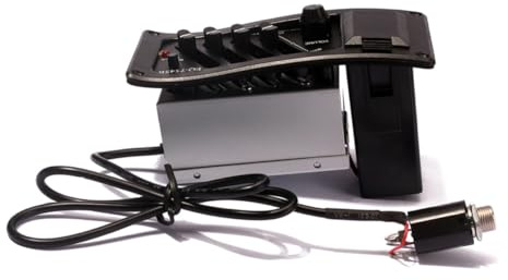 LALADEFIEE Gitarren Tonabnehmer 4-band Eq Vorverstärker Unter Sattel Pickup Schwarz Inklusive 2,5mm Anschlusskabel Zubehör Für Akustik Folk Gitarren