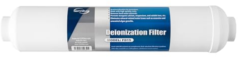 iSpring FD15 DI Aquarium Deionisation Filter 10 x 2.5, Cartouche de Filtre à Eau de Remplacement pour Filtre à Osmose Inverse en Ligne de 10 Pouces
