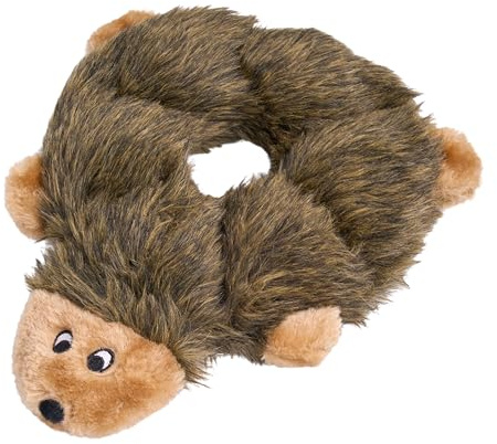 ZippyPaws Loopy - No Stuffing Dog Toys to Keep Them Busy, for Small, Medium, & Large Dogs, Squeaky Pet Toy for Boredom, Unstuffed Chew Toy, Soft Plush Puppy Products, Hedgehog - 10
