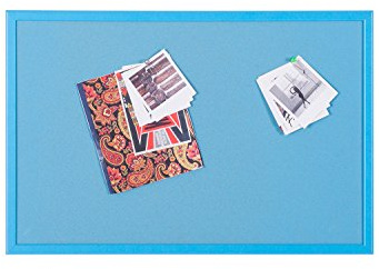 Bi-Office Pinnwand Schulkalender, Korktafel mit MDF Rahmen, 22 mm dicker, Kork Oberfläche in Blau, 60 x 40 cm