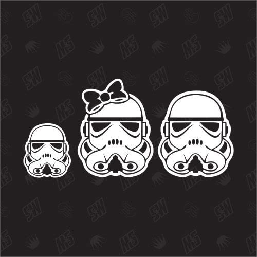 speedwerk-motorwear Star Wars Family with 1 Boy - Sticker, Aufkleber, Autoaufkleber, Familienaufkleber, Familie, Auto