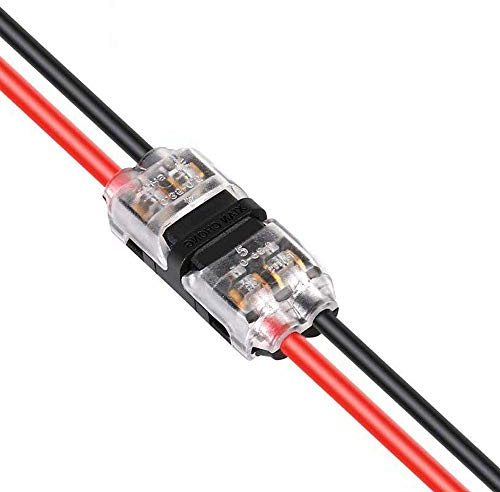 Kalolary Low Voltage Wire Connectors, 20 Pack Wire Connector 2 Pin 2 Way I Tap, Quick Solderless Universal Compact Wire Splice Connection Self-Stripping, Fits 20-24 AWG