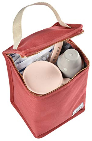BÉABA - Borsa Termica Portapasto per Neonati, Contenitore Molto Capiente, Tasca per Biberon, Borsa per Trasportare Pasti Completi, Pieghevole, Materiale Morbido e Impermeabile, Arancione (Terracotta)