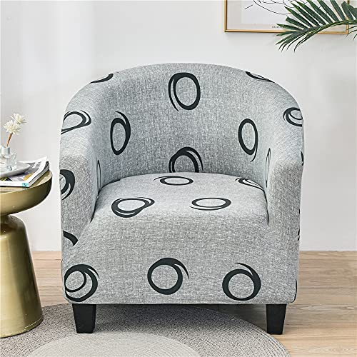 Highdi Sesselschoner Sesselbezug Stretch Bedruckter Sesselüberwurf, Club Chair Elastisch Sesselhusse, Universal Sofabezug Husse für Einzelsofa, Clubsessel, Cocktailsessel (Modernes Grau)