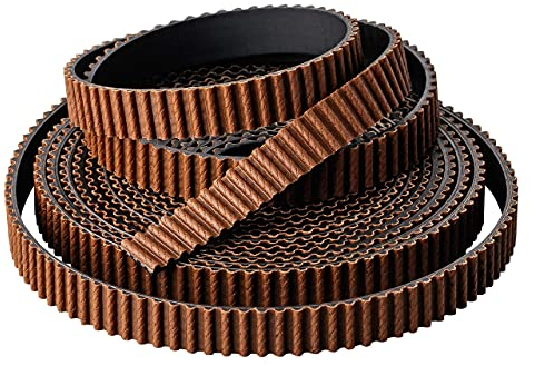 Turmberg3D - Correa dentada GT2 de 2 m x 6 mm | Cuerda de tracción de fibra de vidrio | Superficie de dientes de nailon marrón resistente al desgaste | Impresora 3D