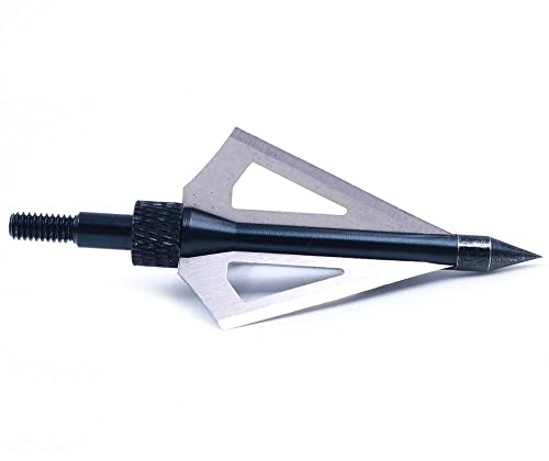 CENPEK 6pcs Pernos de Ballesta de Caza con Arco, Flechas de práctica de Tiro con Arco, Cabezas Anchas de Caza, 100 Granos, 3 Hojas, Puntas de Tornillo Anchas, Puntas de Flecha