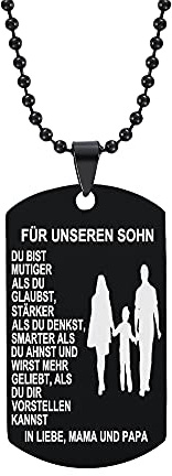 HAYOUWAY Silber Halskette Hundemark Ketten mit Anhänger Edelstahl Herrenschmuck für Herren Sohn Jungen Geburtstagsgeschenk von Mama Papa
