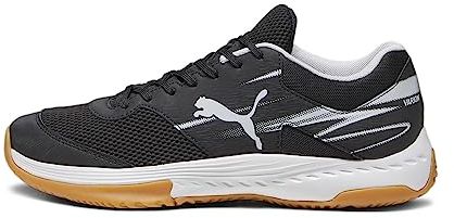 PUMA Unisex Varion Ii Indoor Court Shoe, Black Cool Light Gray Yellow Blaze Gum, 43 EU