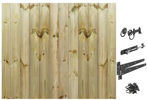 Bespoke Custom Made To Measure UPTO HEIGHT: 4ft (120cm High) Tongue & Groove Semi-Braced Flat Top Pathway Garden Pedestrian Gate [Width Between 120CM to 135CM With Ring Latch Hinge Pack
