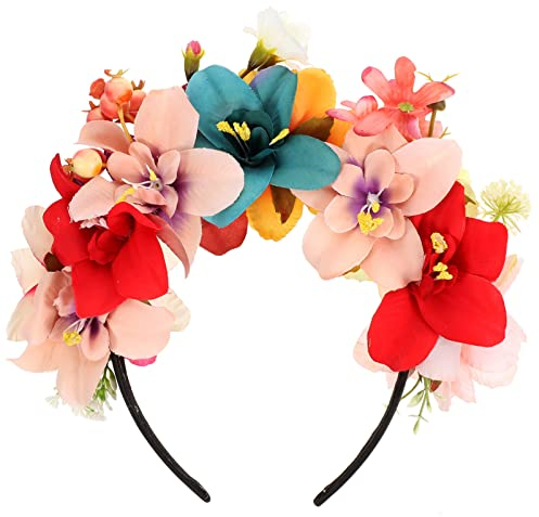Beavorty Blumenkopfschmuck Blumenhaarkranz Blumentiara Künstliche Blumen Stirnband Haarband Elegante Hochzeit Party Festival Cosplay Dekoration