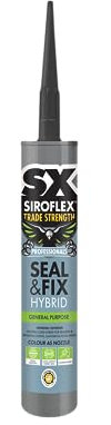SX Trade Strength Black Seal and Fix - Universal Adhesive and Sealant - Hybrid Technology - Interior and Exterior - Water & Weather Resistant - Food Safe - 290ml