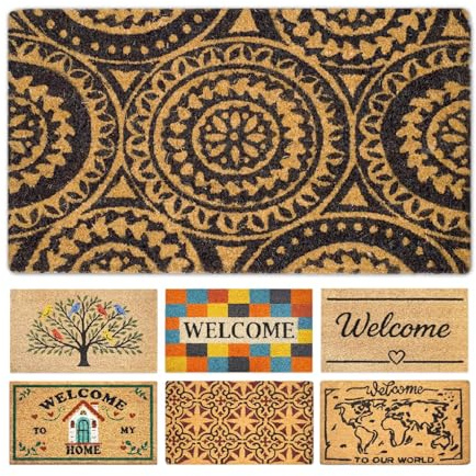 LUA VIKA Fußmatte Kokos - Mandala - 40x70 cm - Fussmatte Aussen und Innen - Fussmatten Haustür - Türmatte Außen - Fußmatten - Kokosmatte Fußmatte