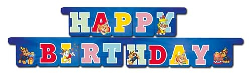 BeenSmile, Paw Patrol Geburtstagsgirlande, Girlande, Happy Birthday, Geburtstagsdekoration für Kinder, Geburtstage und Feiern, Partyartikel, 1 Stück