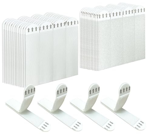 LELE LIFE 24 pares (48 tiras) de tiras grandes para colgar cuadros resistentes, sin daños, sin clavos, cinta adhesiva de montaje en pared extraíble para marco de póster