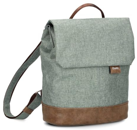 Zwei kleiner Damen City-Rucksack Olli OR80-4 Liter wasserabweisend gepolstertes Trennfach, Hauptfach mit Reißverschluss, Magnet-Verschlusskappe, Handyfach, robuster wasserfester Boden (eucalyptus)