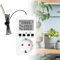 DASIAUTOEM Digital Thermostat Steckdose, Temperaturregler 230v Digital Thermostat Steckdose Steckerthermostat mit Fühler Zeitschaltuhr, LCD Heizen Kühlen Thermostatstecker für Gewächshaus, Aquarium