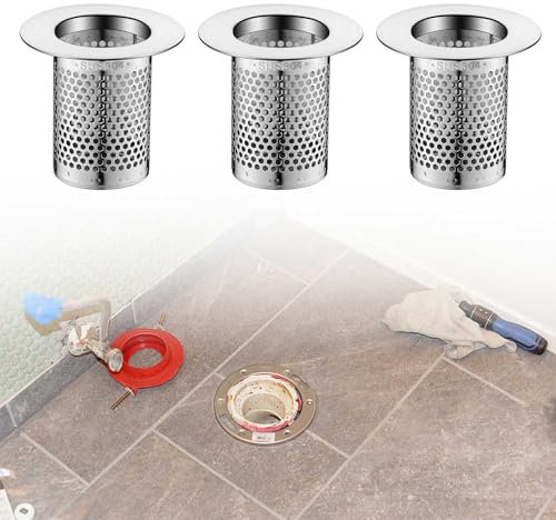 HJIAMA Filtro Lavello Cucina 3 Pezzi, Filtro Scarico Doccia In Acciaio Inossidabile, Design Cilindrico 3D, Filtro Lavandino, Adatto per Cucina, Bagno, Lavandino (Diametro Interno 3,3 cm)