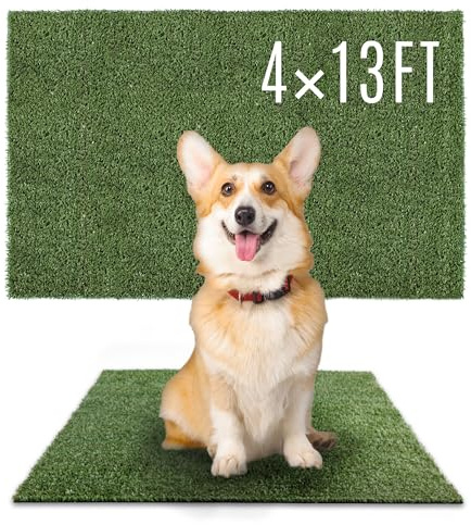 SUNTURF Dog Grass Pads 4 x 13 FT, 0.4 Artificial Grass Pee Pads for Dogs Potty Extra Large Fake Grass Rug Turf Mat for Dogs Training Garden Lawn Artificial Grass Rug Indoor Outdoor