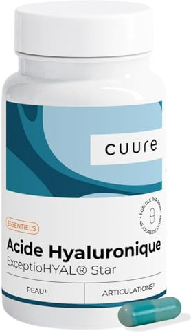 CUURE - Acide Hyaluronique ExceptionHYAL® Star - Vitamine C - 45 Gélules | ExceptionHYAL® Star dernière génération, associé à la vitamine C - Fabriqué en France - 45 gélules