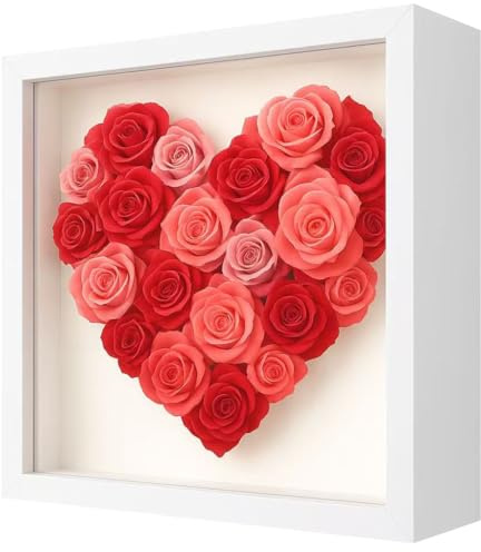Cadre Photo 3D à remplir 22 x 22 cm,Cadre d'objet en Bois de 3 cm de Profondeur pour Mur et Bureau,Cadre d'objet 3D pour Bouquet de Mariage,œuvre d'art DIY et Cadre Photo pour la décoration（Blanches）