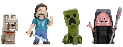 Jada Toys 9336692314R00 - A Minecraft Movie 4-Pack Figurer, 6cm - Metall, Perfekta att Samla, 6 cm, Från 3 år