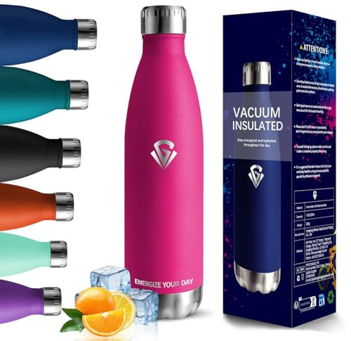 Borraccia Termica, 18/8 Acciaio Inox Bottiglia Termica - 750ML - Senza BPA Borraccia Palestra, Isolato Sottovuoto, Borracce Termiche, Antigoccia, Bottiglia Acqua Termos per Scuola, Ufficio, Campeggio