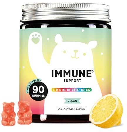Bears with Benefits Immune Support Gummies – Vitamin C, D, B6 & B12 – Daily Immune Boost – Vegan, Naturally Flavored (90 Gummies)