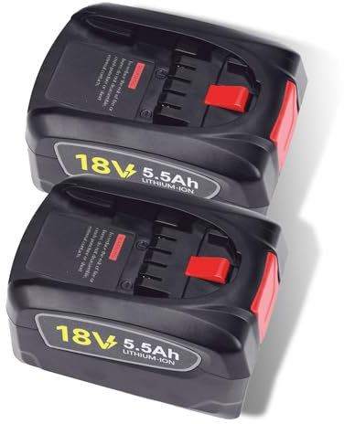 Mspalocell 18V 5.5A AH Batteria per Bosch PBA/PSB/PSR serie, AL1880CV AL18815CV AL1830CV, batteria di sostituzione per rifiniture di siepi, cacciaviti a cordone, cacciaviti per trapani